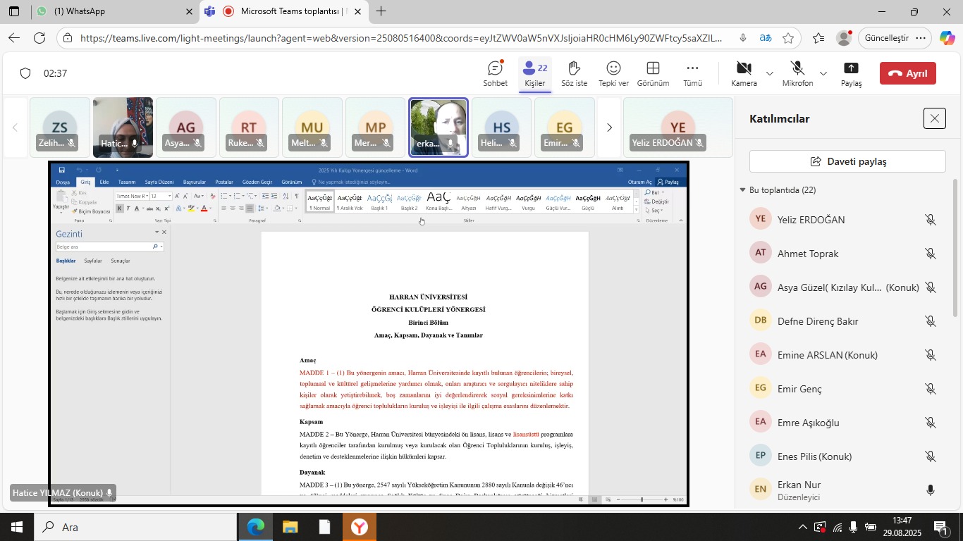 Öğrenci Kulüpleri ile SKS Misyon-Vizyon, Yönerge Güncellemesi ve Oryantasyon Programı Değerlendirme Toplantısı